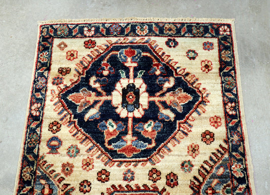 1'10 x 3'1 ft Hand knotted Kazak type wool oriental rug