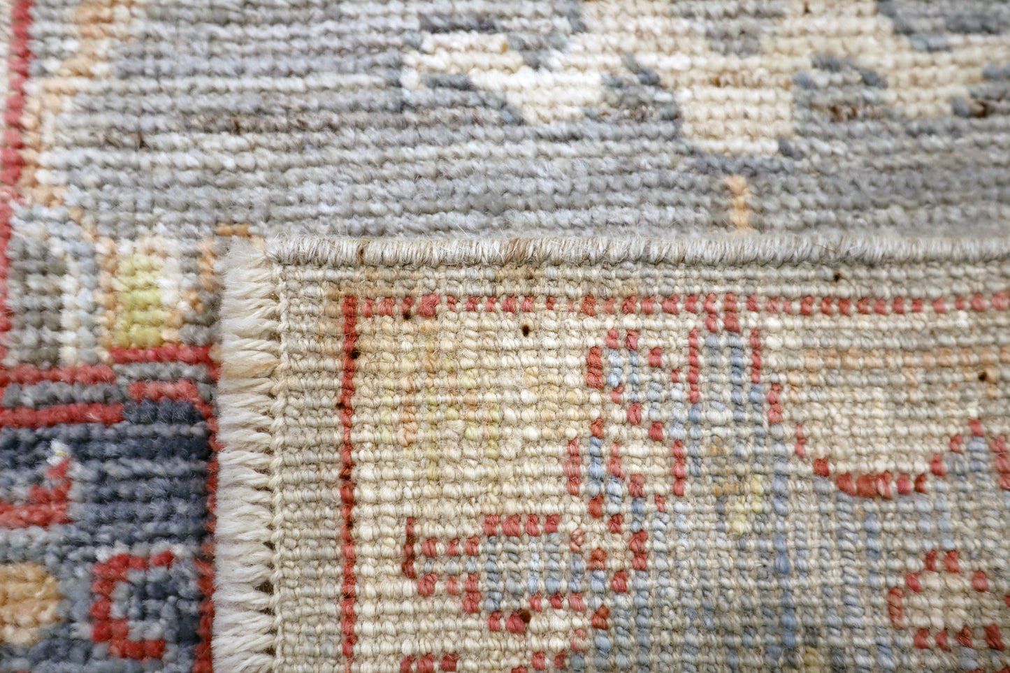 2'2 x 3'3 ft Hand knotted Oushak wool oriental small rug
