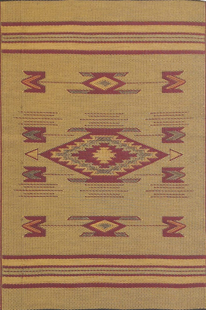Navajo Dark Red Recycled Indoor/Outdoor Rug