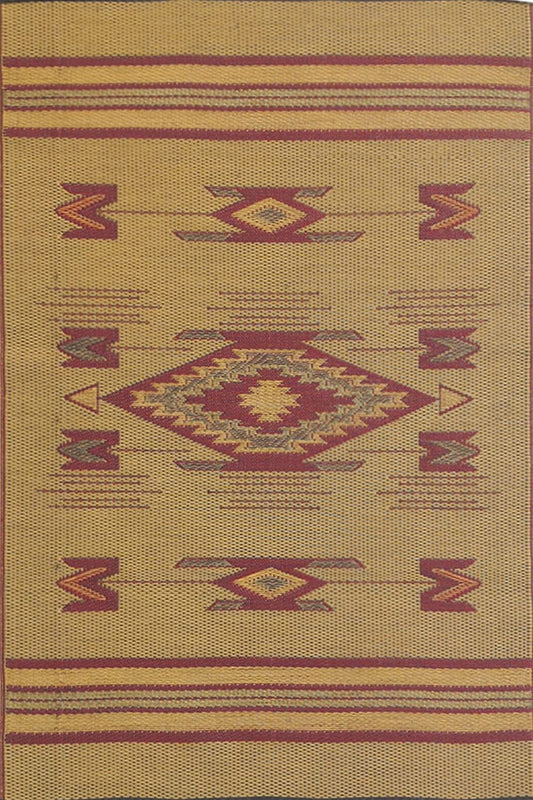 Navajo Dark Red Recycled Indoor/Outdoor Rug