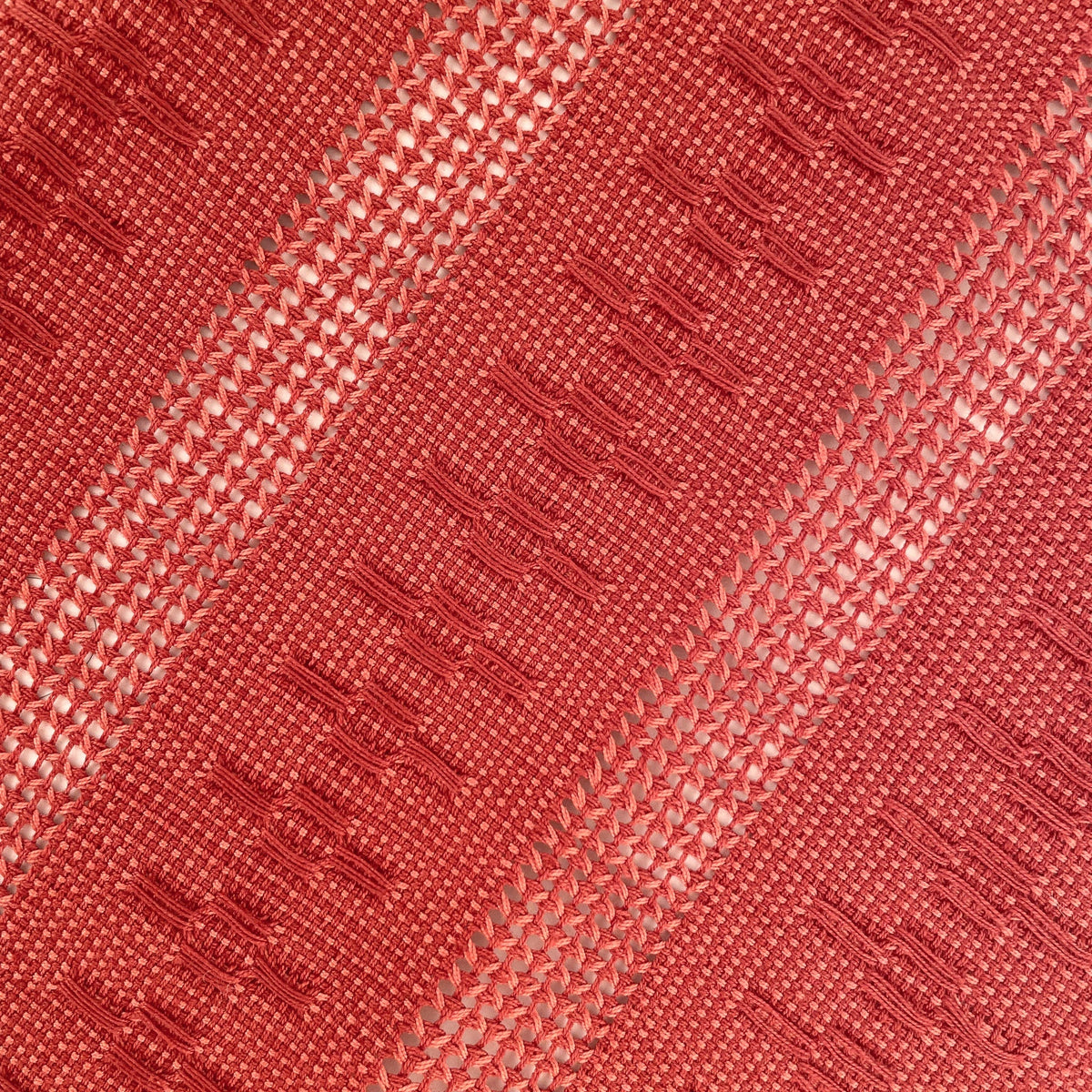 Handwoven Calado Cotton Table Runner – Terracotta