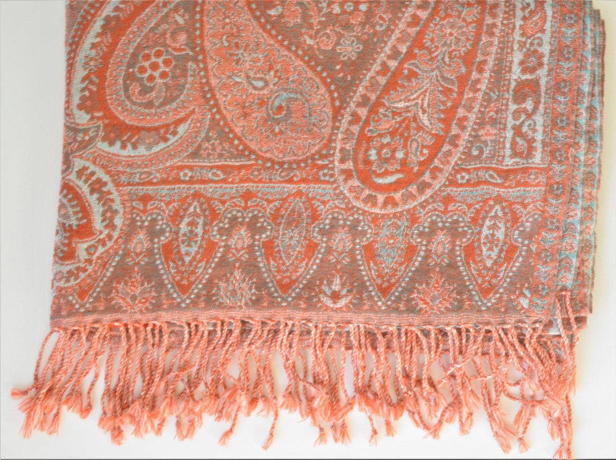Handwoven Paisley Jamavar Pashmina Wool Shawl