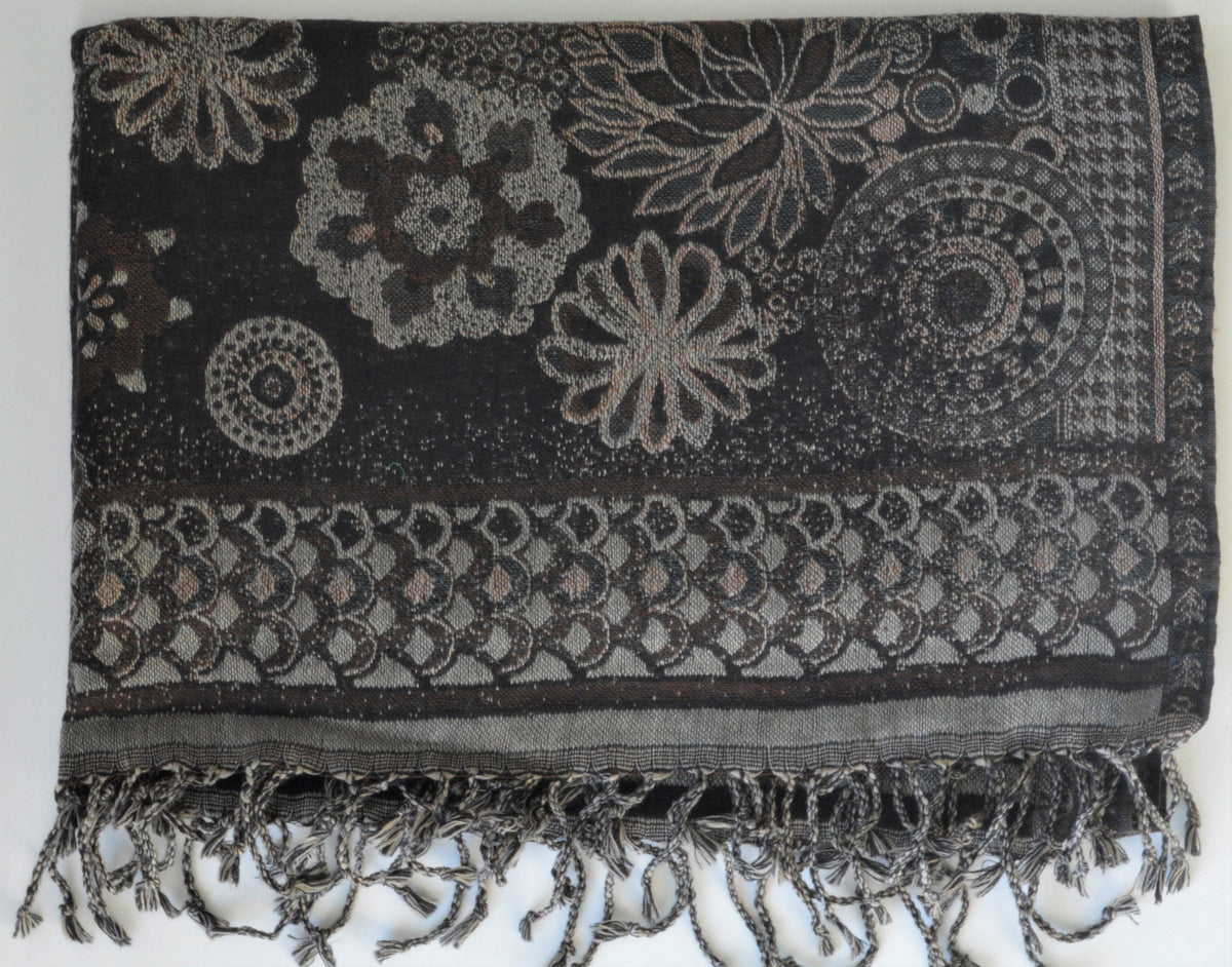 Handwoven Paisley Jamavar Pashmina Wool Shawl