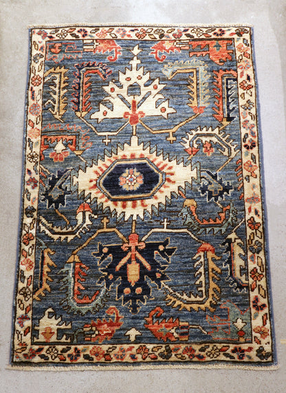 2'1 x 3'1 ft Hand knotted Chobi wool oriental rug