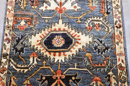 2'1 x 3'1 ft Hand knotted Chobi wool oriental rug