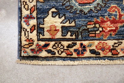 2'1 x 3'1 ft Hand knotted Chobi wool oriental rug