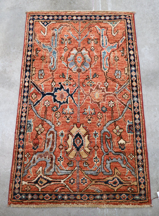 1'10 x 3'2 ft Hand knotted Chobi wool oriental rug