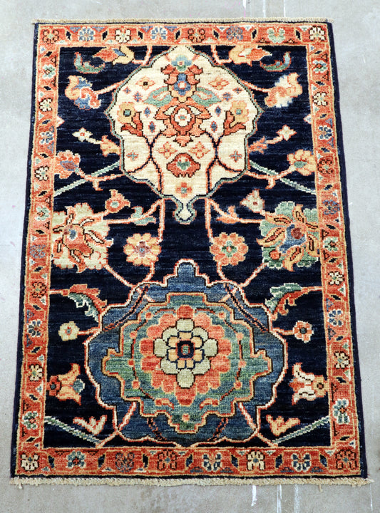 2'0 x 2'10 ft Hand knotted Chobi wool oriental rug
