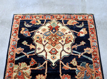 1'11 x 3'0 ft Hand knotted Chobi wool oriental rug