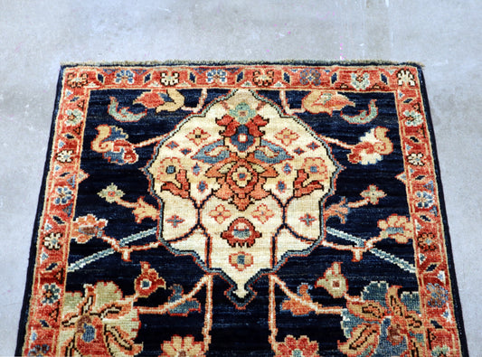 1'11 x 3'0 ft Hand knotted Chobi wool oriental rug