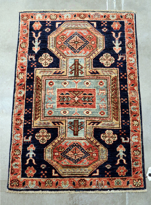 2'2 x 3'1 ft Hand knotted Chobi wool oriental rug