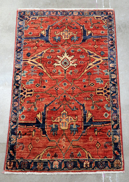 2'0 x 3'1 ft Hand knotted Chobi wool oriental rug