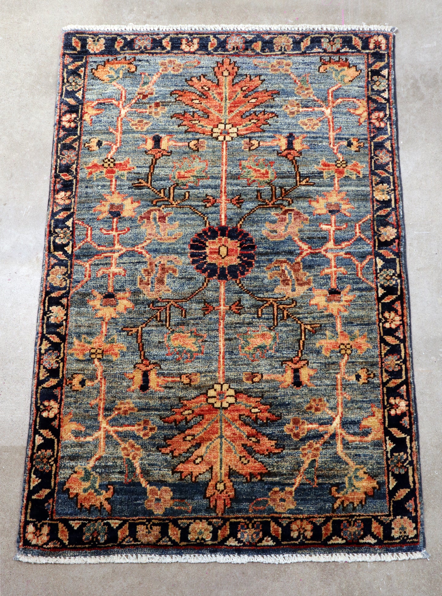 2'1 x 3'1 ft Hand knotted Chobi type wool oriental rug