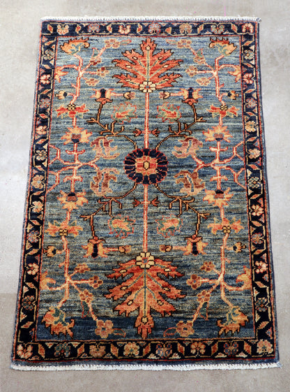 2'1 x 3'1 ft Hand knotted Chobi type wool oriental rug