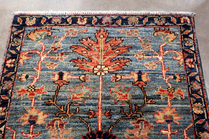 2'1 x 3'1 ft Hand knotted Chobi type wool oriental rug