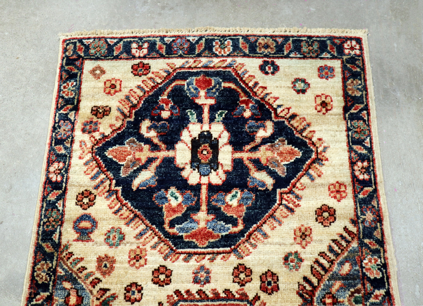 1'10 x 3'1 ft Hand knotted Kazak type wool oriental rug