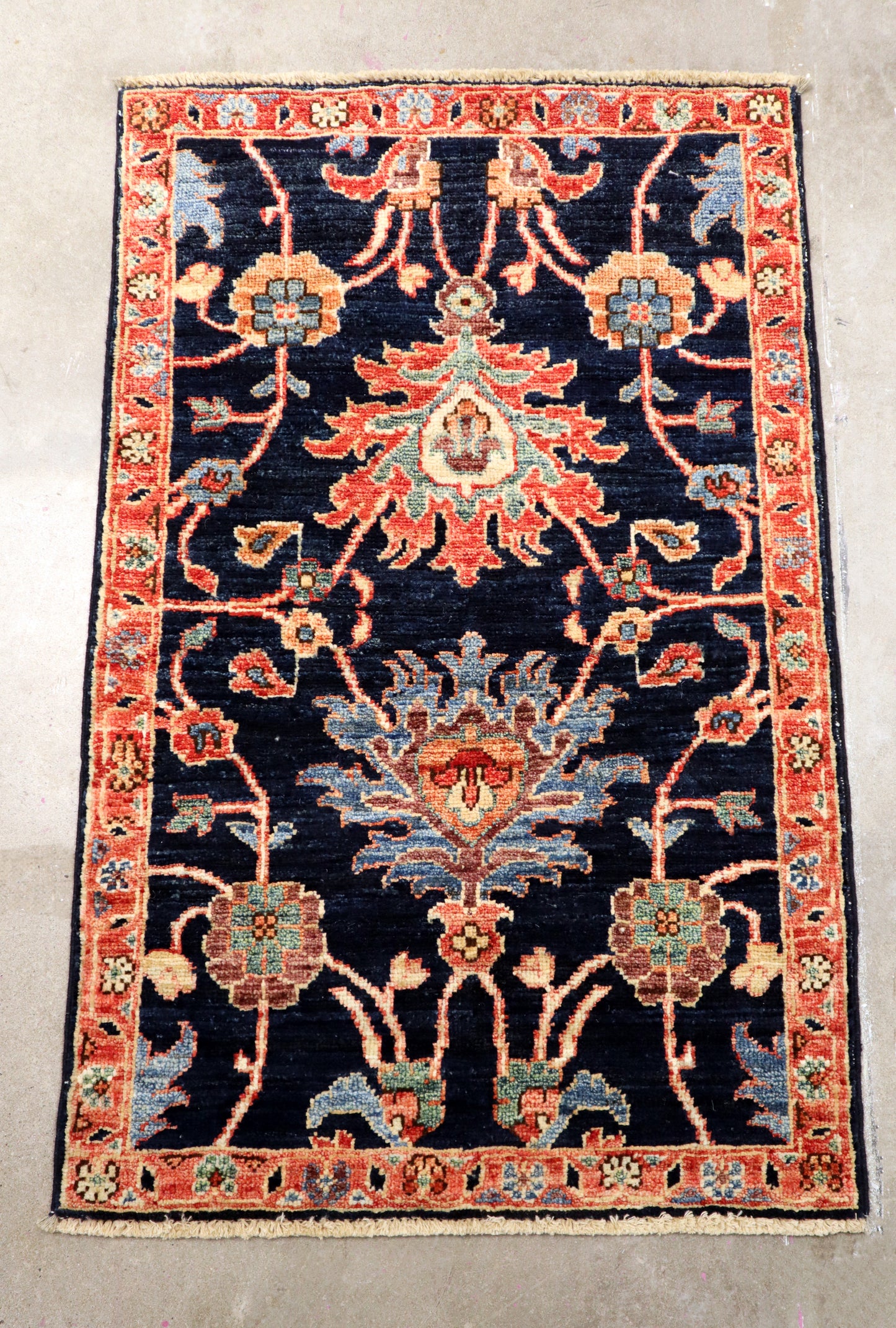 2'0 x 3'1 ft Hand knotted Chobi wool oriental small rug