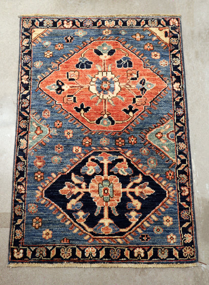 2'0 x 3'0 ft Hand knotted Chobi wool oriental small rug