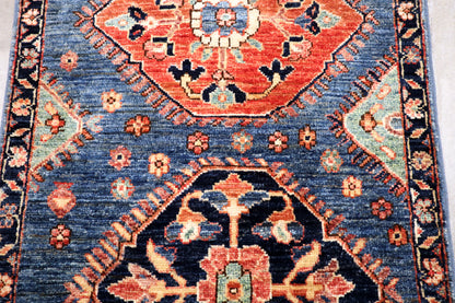 2'2 x 3'2 ft Hand knotted Chobi wool oriental small rug