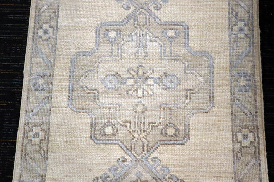 1'10 x 2'11 ft Hand knotted Khotan wool oriental small rug