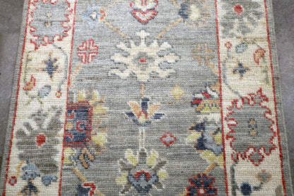 2'2 x 3'3 ft Hand knotted Oushak wool oriental small rug