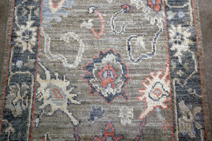 2'2 x 3'3 ft Hand knotted Oushak wool oriental small rug