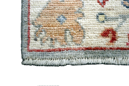 2'2 x 3'3 ft Hand knotted Oushak wool oriental small rug