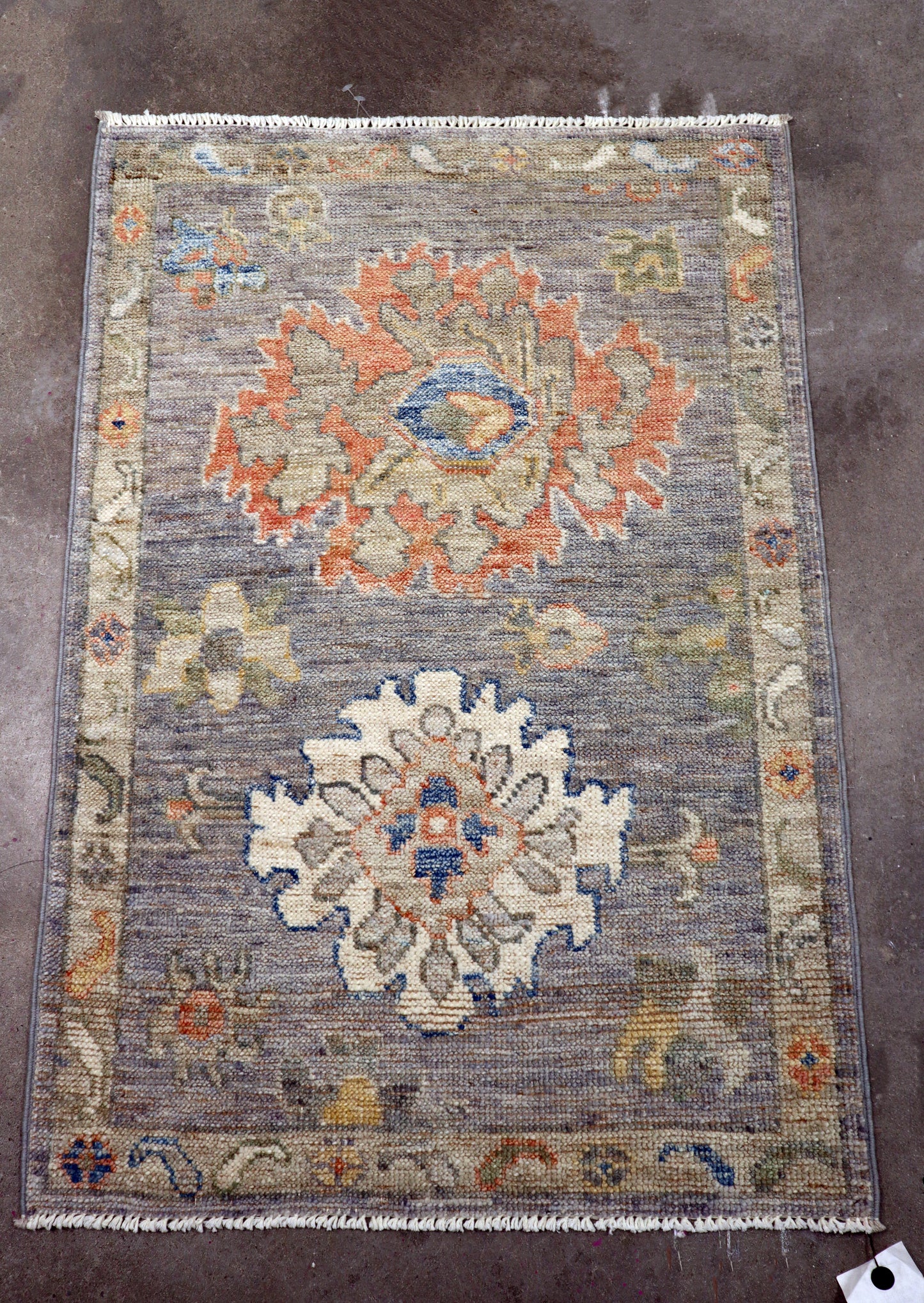 2'0 x 2'10 ft Hand knotted Oushak wool oriental small rug