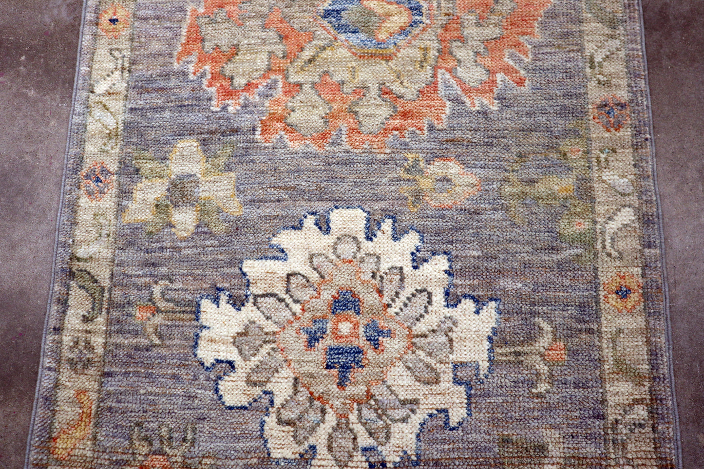 2'0 x 2'10 ft Hand knotted Oushak wool oriental small rug