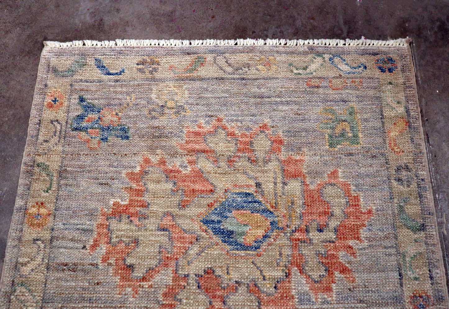 2'0 x 2'10 ft Hand knotted Oushak wool oriental small rug