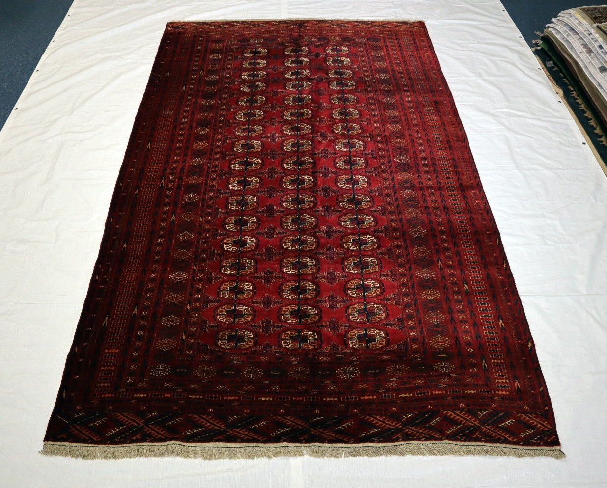 6'8 x 11'0 ft Bokhara Ahal goli design hand knotted oriental rug