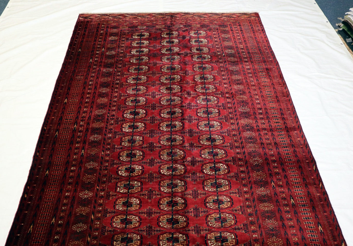 6'8 x 11'0 ft Bokhara Ahal goli design hand knotted oriental rug