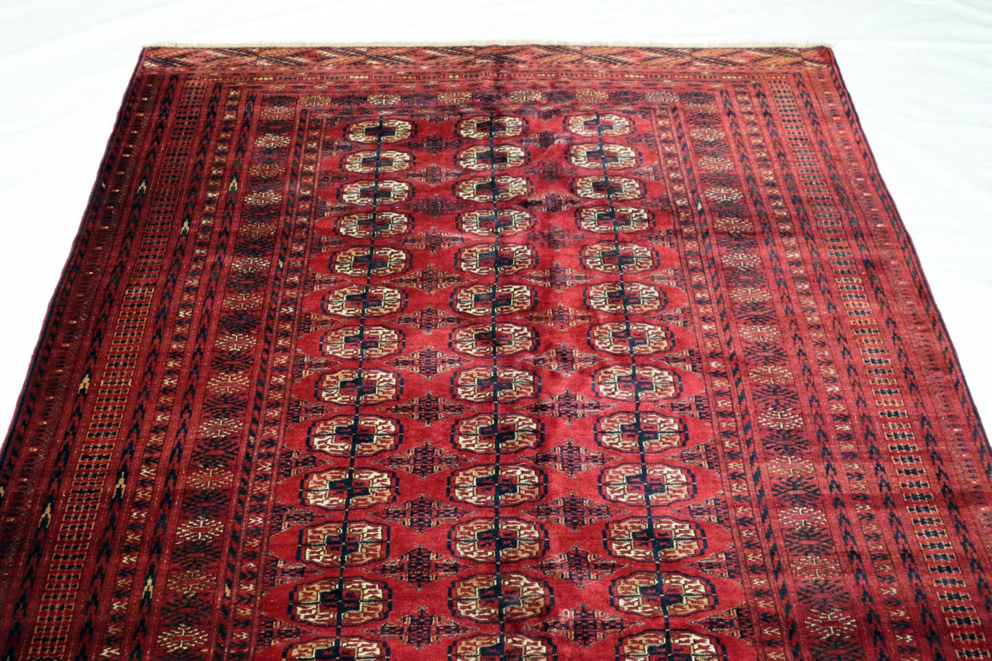 6'8 x 11'0 ft Bokhara Ahal goli design hand knotted oriental rug