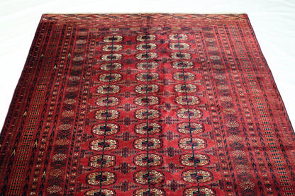 6'8 x 11'0 ft Bokhara Ahal goli design hand knotted oriental rug