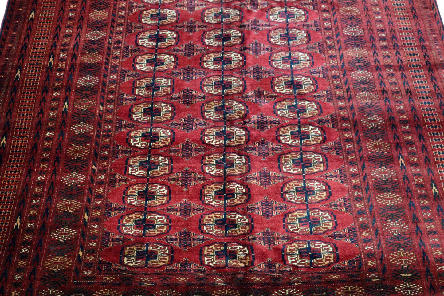 6'8 x 11'0 ft Bokhara Ahal goli design hand knotted oriental rug