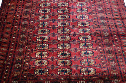 6'8 x 11'0 ft Bokhara Ahal goli design hand knotted oriental rug