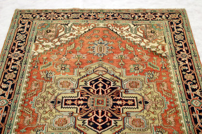 6'1 x 9'1 ft Hand knotted Serapi medallion design oriental area wool rug