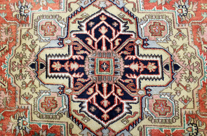 6'1 x 9'1 ft Hand knotted Serapi medallion design oriental area wool rug
