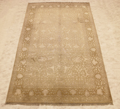 6'3 x 10'1 ft Hand knotted Silk flower oriental area rug