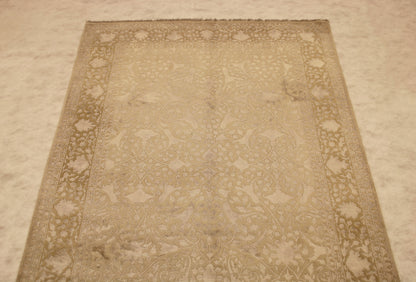 6'3 x 10'1 ft Hand knotted Silk flower oriental area rug