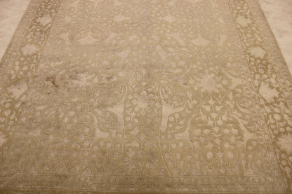 6'3 x 10'1 ft Hand knotted Silk flower oriental area rug