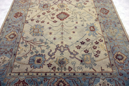 6'3 x 8'11 ft Hand knotted Oushak oriental area wool rug