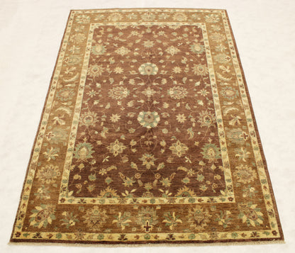 6'2 x 8'11 ft Hand knotted Oushak oriental area wool rug