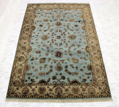 6'0 x 9'2 ft Hand knotted Silk Flower oriental area wool rug
