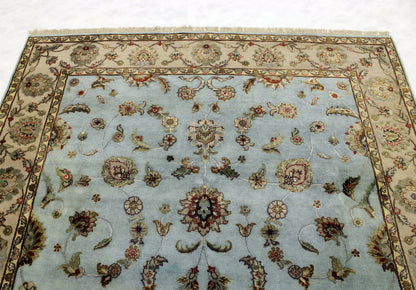 6'0 x 9'2 ft Hand knotted Silk Flower oriental area wool rug