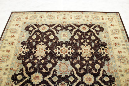 6'3 x 8'11 ft Hand knotted Oushak oriental area wool rug
