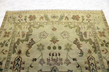 6'1 x 9'0 ft Hand knotted Oushak oriental area wool rug