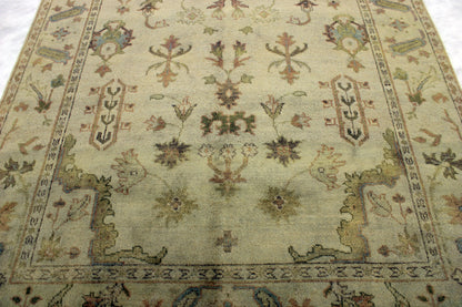 6'1 x 9'0 ft Hand knotted Oushak oriental area wool rug