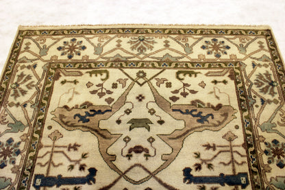 6'2 x 8'11 ft Hand knotted Oushak oriental area wool rug