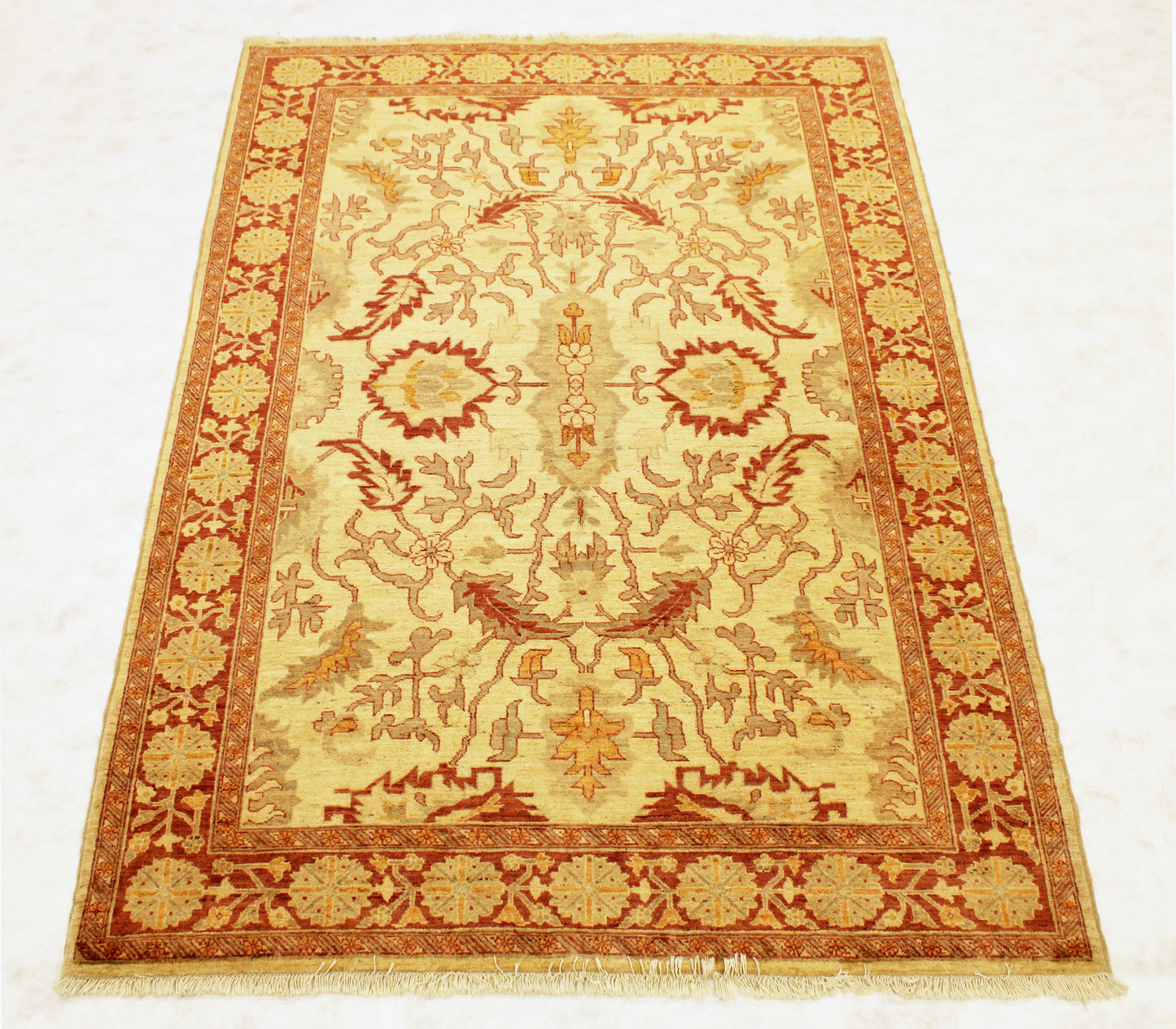 6'1 x 8'3 ft Hand knotted Oushak oriental area wool rug